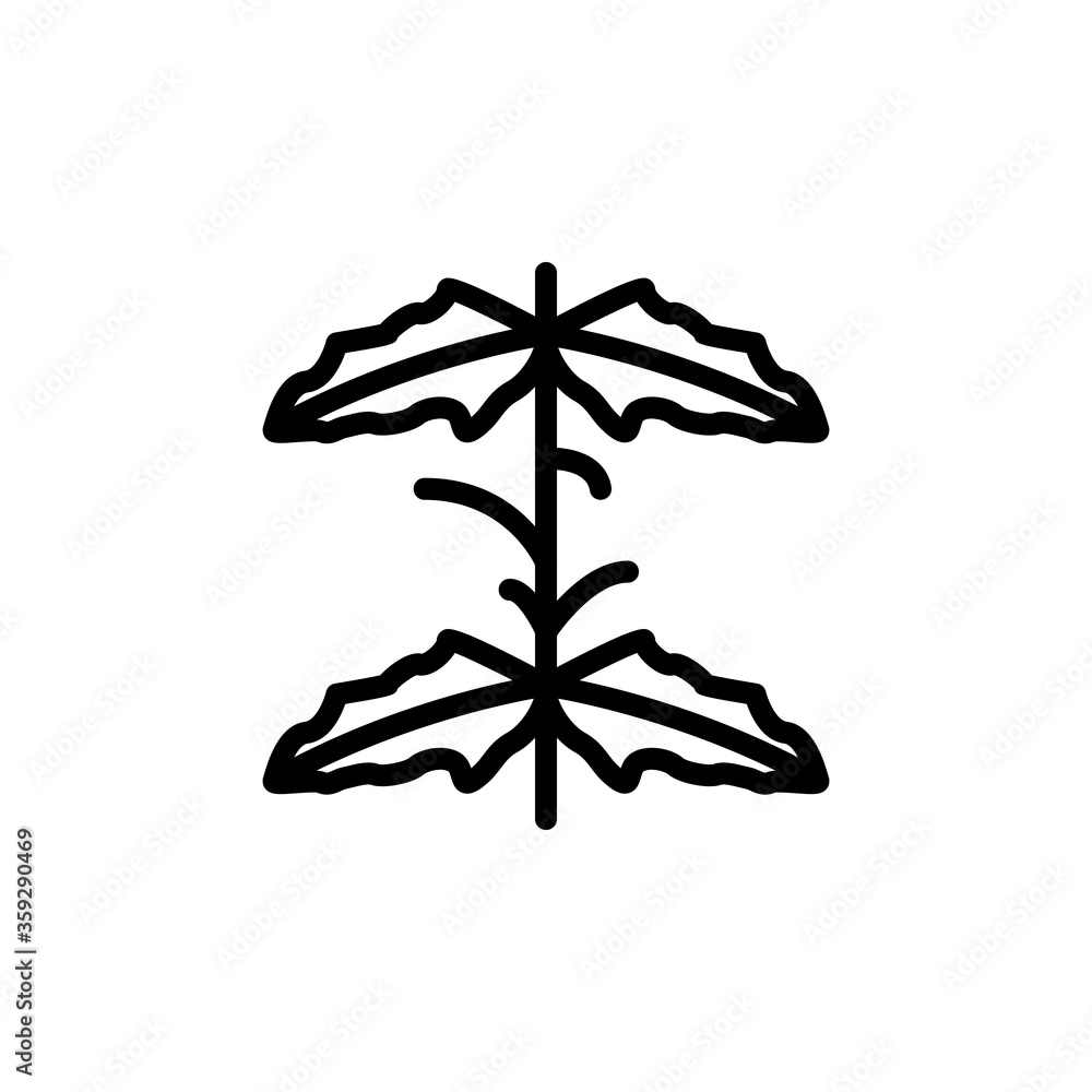 Poster mint leaf icon. simple line, outline vector elements of botanicals icons for ui and ux, website or m