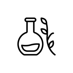 Leaf flask glass icon. Simple line, outline vector elements of botanicals icons for ui and ux, website or mobile application
