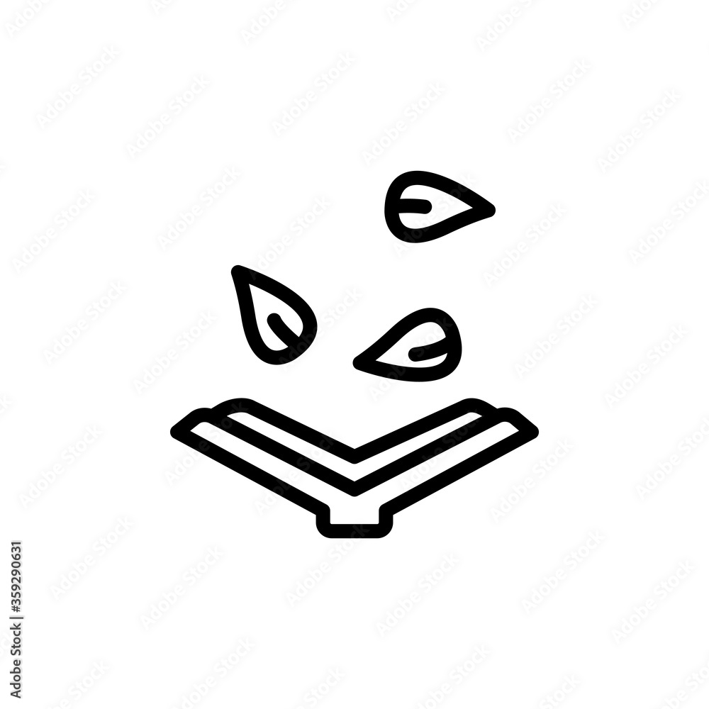 Aufkleber book leaf icon. simple line, outline vector elements of botanicals icons for ui and ux, website or m