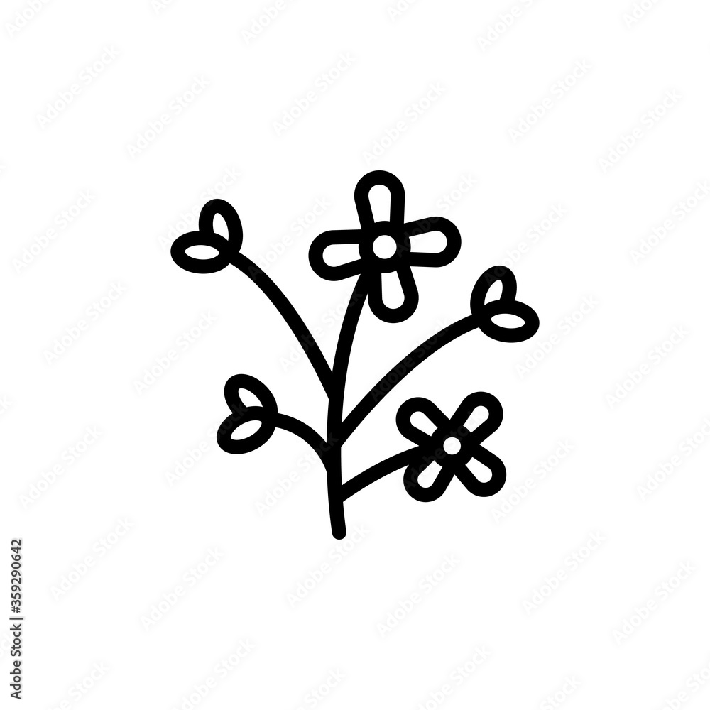 Poster mustard flower icon. simple line, outline vector elements of botanicals icons for ui and ux, website