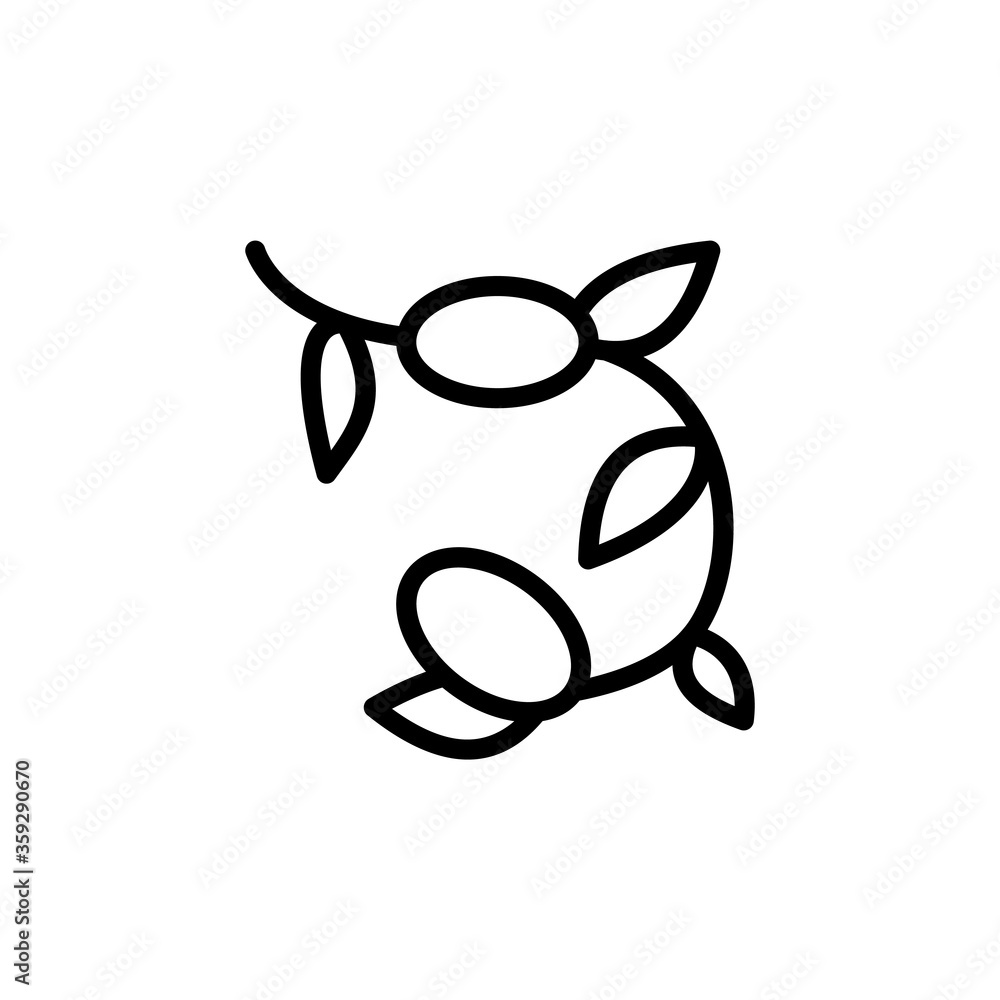 Poster olive leaf icon. simple line, outline vector elements of botanicals icons for ui and ux, website or 