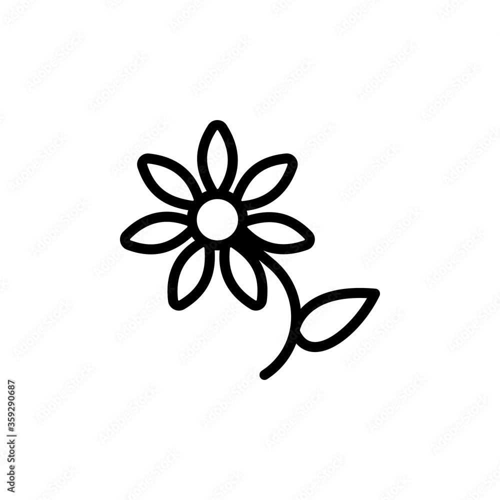 Poster asteraceae flower icon. simple line, outline vector elements of botanicals icons for ui and ux, webs