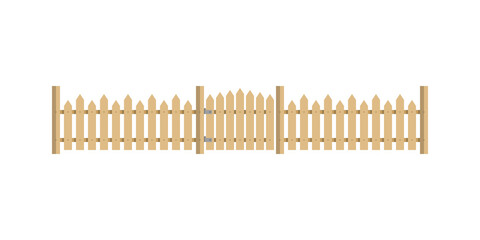 Vintage wooden fence with gate village theme.