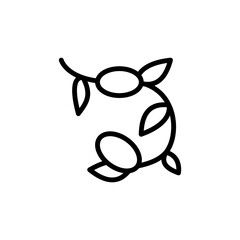 Olive leaf icon. Simple line, outline vector elements of botanicals icons for ui and ux, website or mobile application