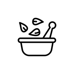 Grinding leaf icon. Simple line, outline vector elements of botanicals icons for ui and ux, website or mobile application