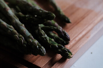 asparagus on wood