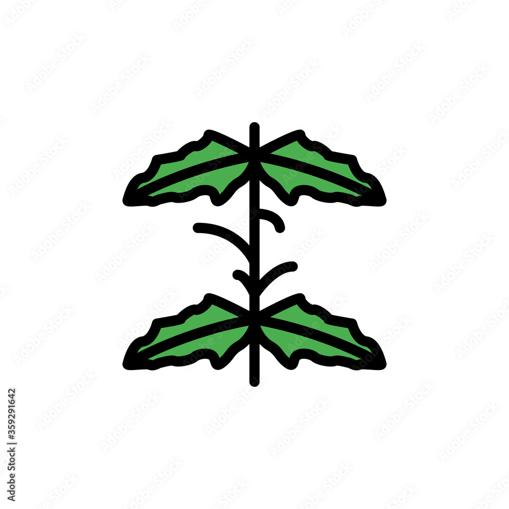 Poster mint leaf icon. simple color with outline vector elements of healing plant icons for ui and ux, webs