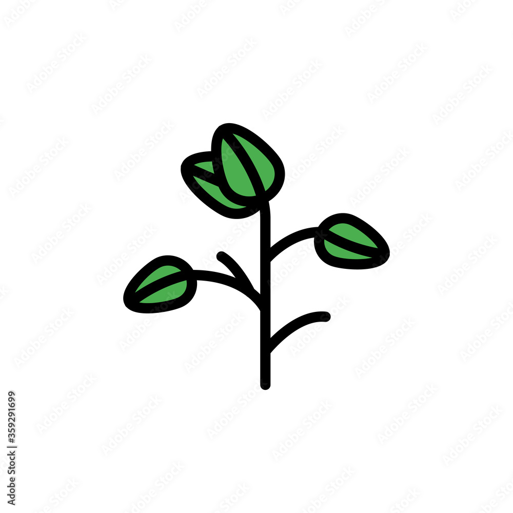 Poster soybean leaf icon. simple color with outline vector elements of healing plant icons for ui and ux, w