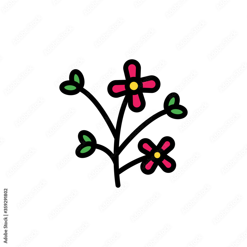 Poster mustard flower icon. simple color with outline vector elements of healing plant icons for ui and ux,