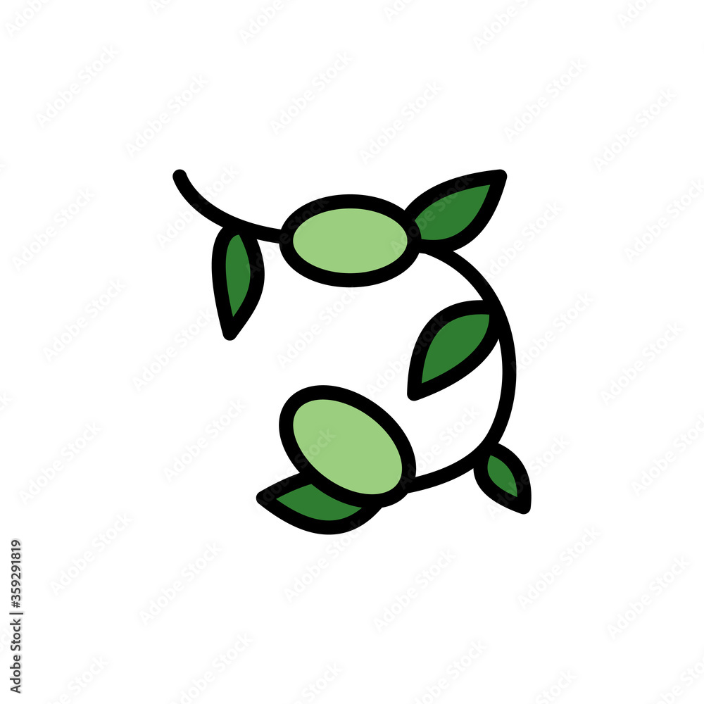 Poster olive leaf icon. simple color with outline vector elements of healing plant icons for ui and ux, web