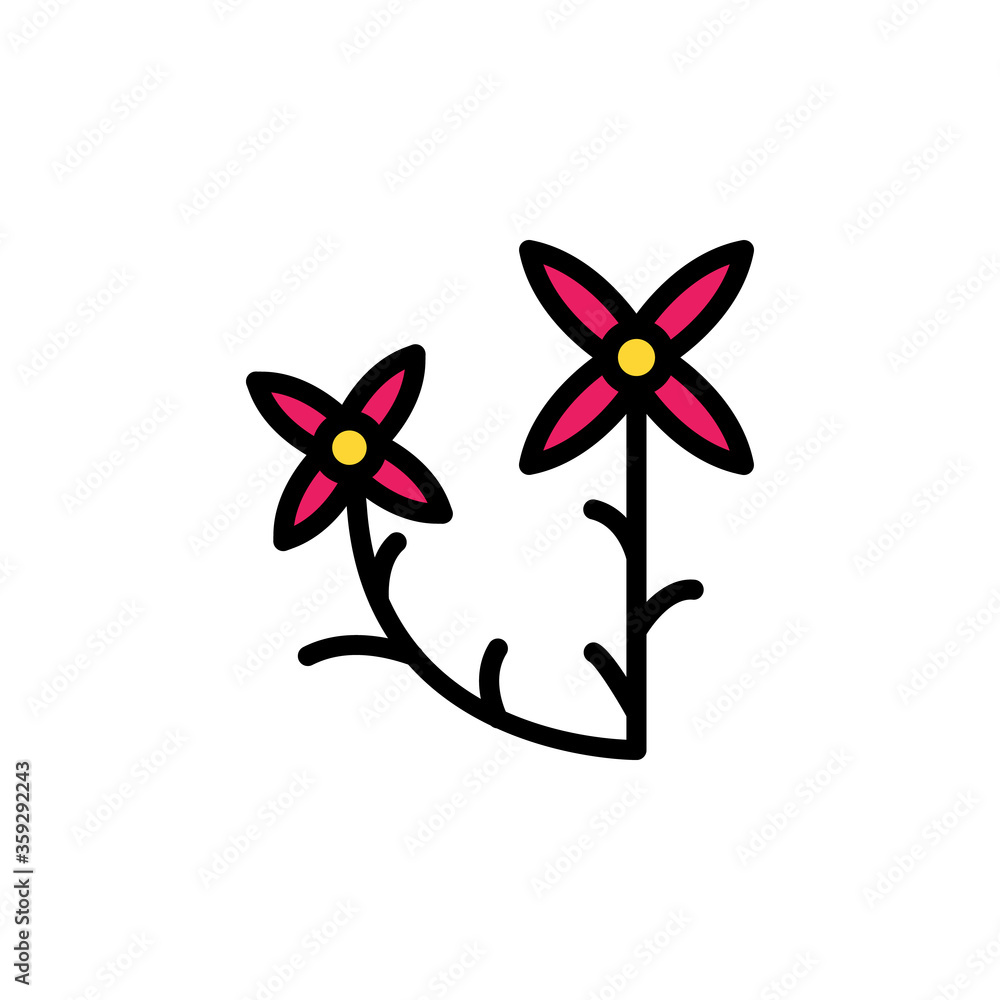Aufkleber madder flower icon. simple color with outline vector elements of healing plant icons for ui and ux, 