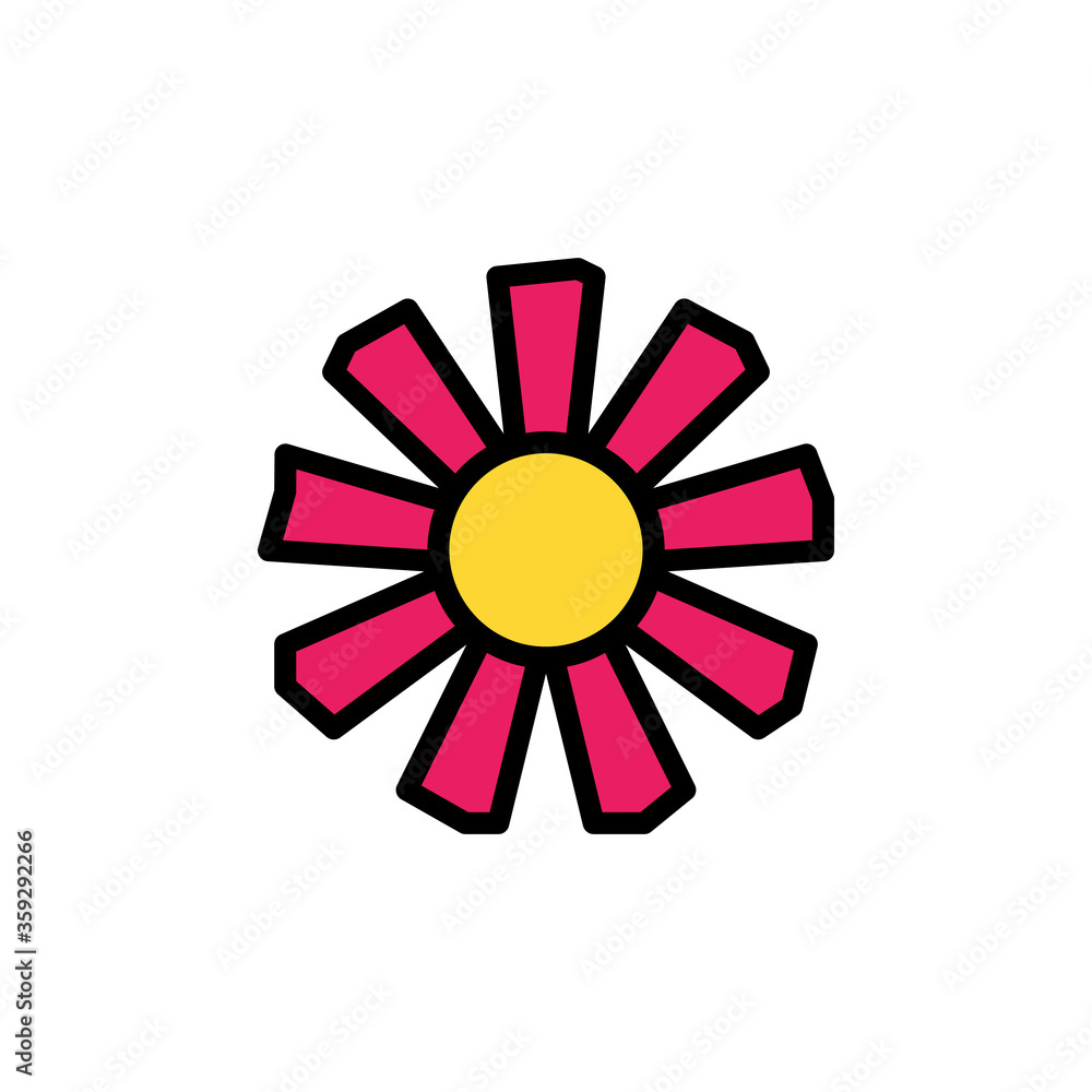 Poster avocado flower icon. simple color with outline vector elements of healing plant icons for ui and ux,