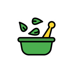 Grinding leaf icon. Simple color with outline vector elements of healing plant icons for ui and ux, website or mobile application