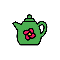 Red flower icon. Simple color with outline vector elements of healing plant icons for ui and ux, website or mobile application