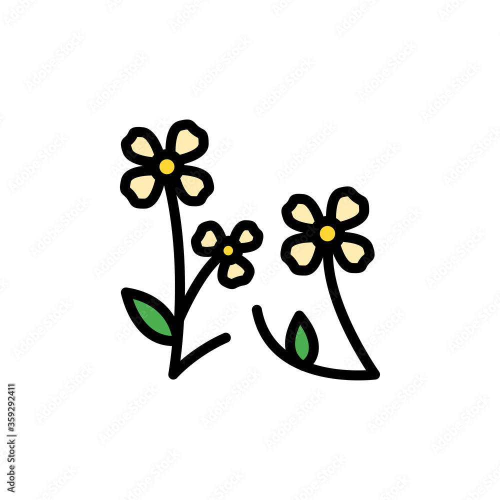 Poster spurge flower icon. simple color with outline vector elements of healing plant icons for ui and ux, 