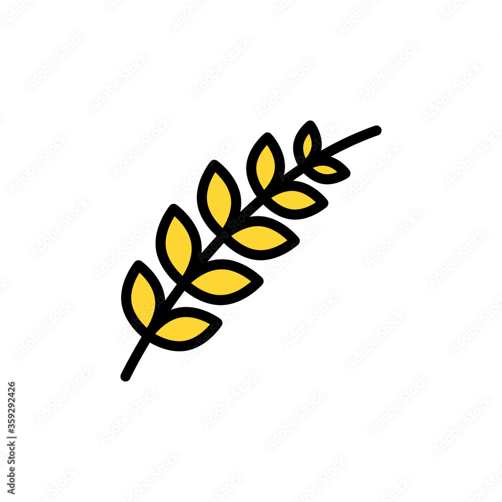 Poster barley flower icon. simple color with outline vector elements of healing plant icons for ui and ux, 