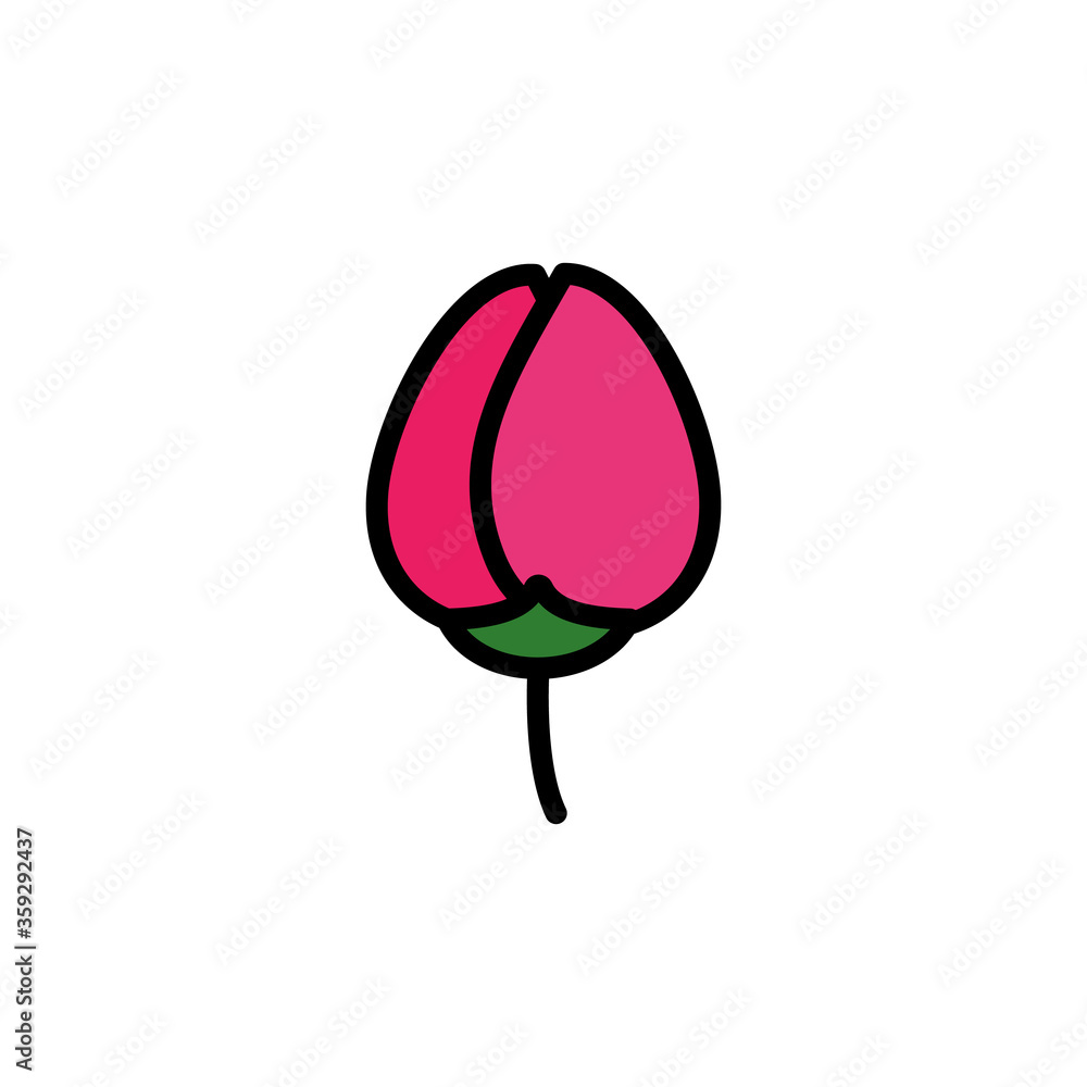 Aufkleber tulip flower icon. simple color with outline vector elements of healing plant icons for ui and ux, w