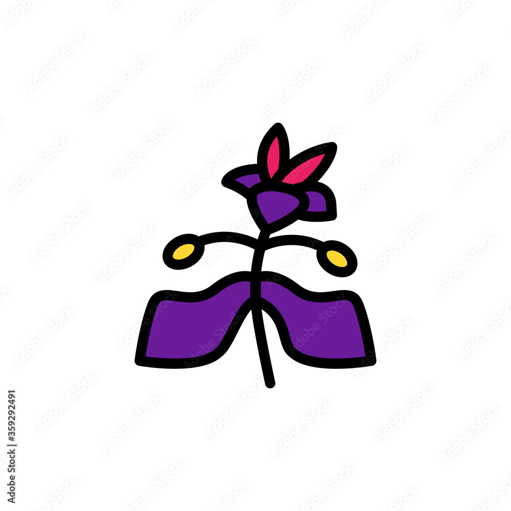 Poster spurge flower icon. simple color with outline vector elements of healing plant icons for ui and ux, 