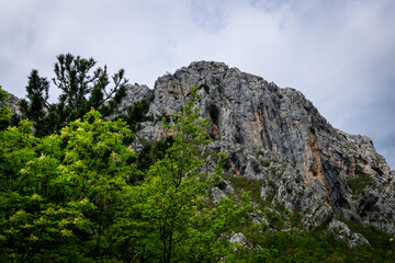  Mountain peak in Paklenica National Park. Croatia 28th April 2015.