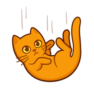 Cartoon cat falling