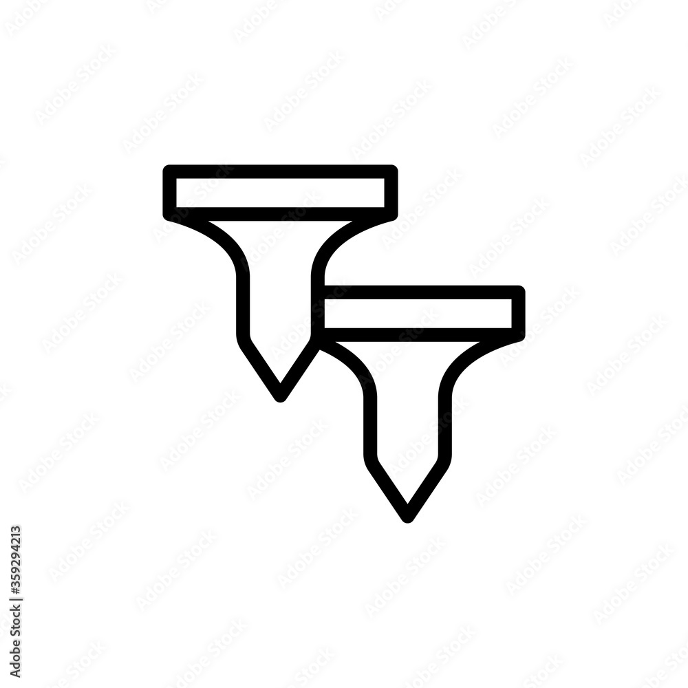 Poster tee concept line icon. simple element illustration. tee concept outline symbol design from golf set.