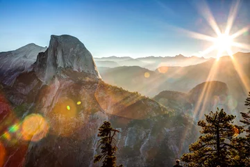 Acrylic prints Half Dome Sunrise on Glacier Point, Yosemite National Park, California