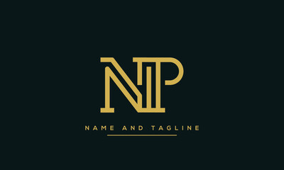 NP,PN ,N ,P Letter Logo Design with Creative Modern Trendy Typography