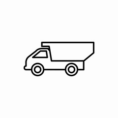Outline dump truck icon.Dump truck vector illustration. Symbol for web and mobile