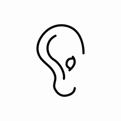 Outline ear icon.Ear vector illustration. Symbol for web and mobile
