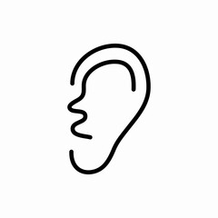 Outline ear icon.Ear vector illustration. Symbol for web and mobile