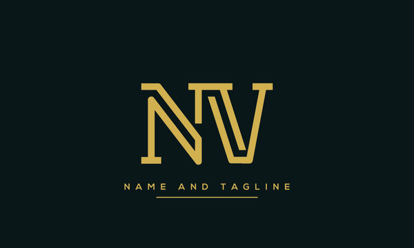 NV ,VN ,N ,V Letter Logo Design with Creative Modern Trendy Typography