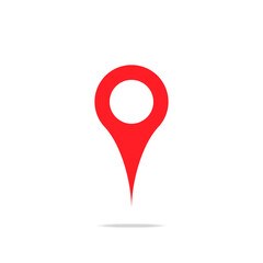 Location Pin GPS Red Pointer Travel Button Marker Illustration Symbol Vector