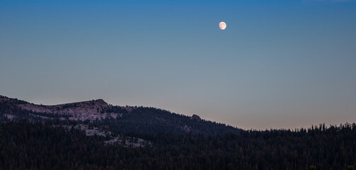 Moonrise Over the Sierra Nevada, Yosemite National Park, California