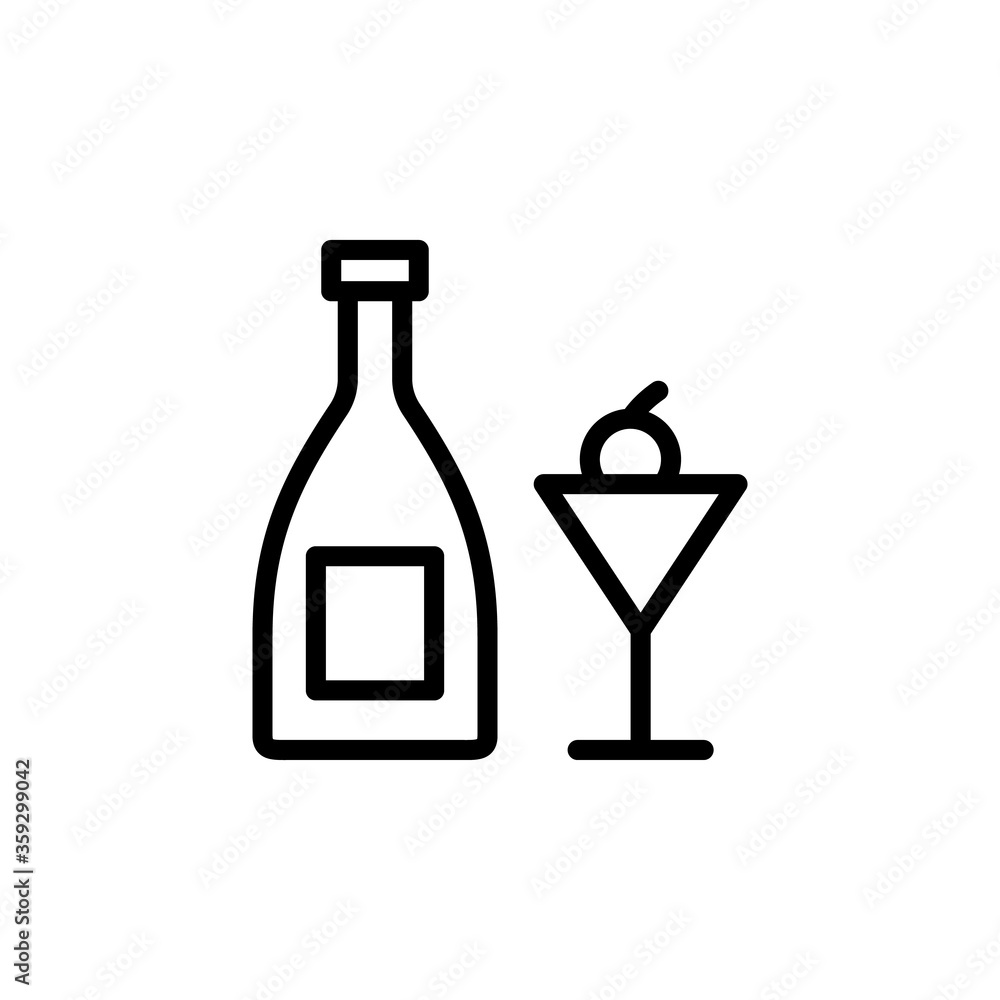 Poster wine, goblet concept line icon. simple element illustration. wine, goblet concept outline symbol des