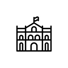 Building, monument concept line icon. Simple element illustration. Building, monument concept outline symbol design from Italy set. Can be used for web and mobile