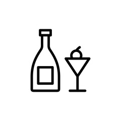 Wine, goblet concept line icon. Simple element illustration. Wine, goblet concept outline symbol design from Italy set. Can be used for web and mobile