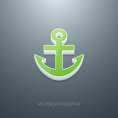 vector 3d ship's anchor icon