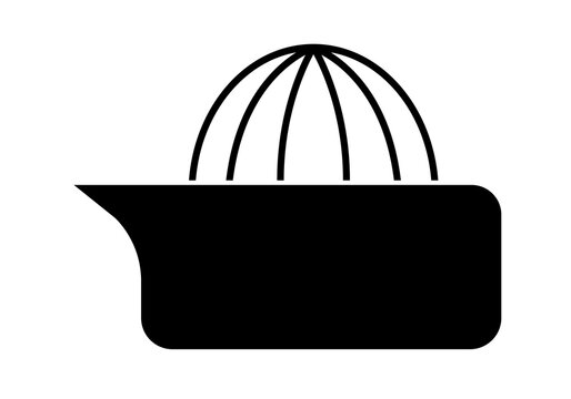 Icono negro de un exprimidor en fondo blanco.