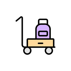 Luggage 2 colored line icon. Simple colored element illustration. Luggage concept outline symbol design from Bag set