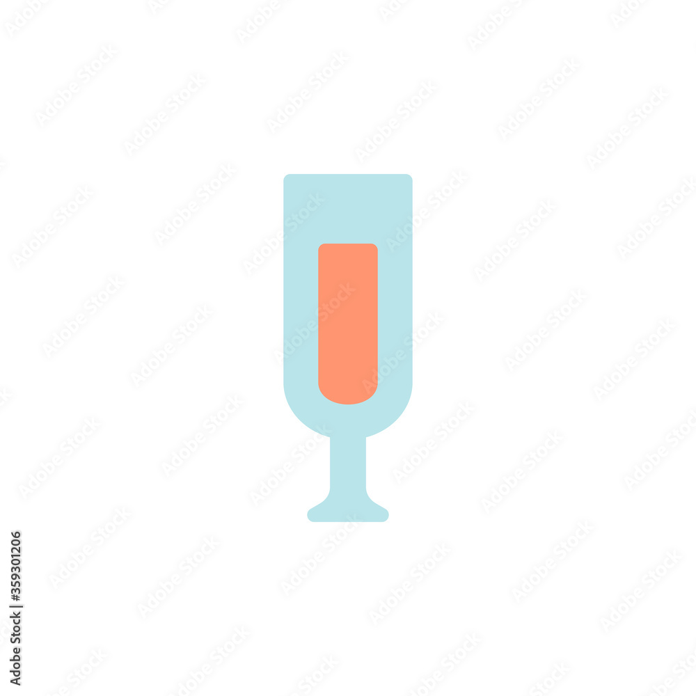 Poster milkshake glass colored icon. simple colored element illustration. milkshake glass concept symbol de