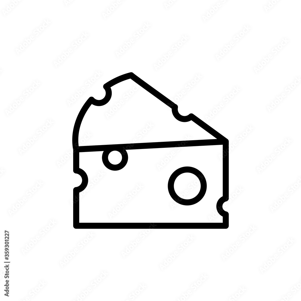 Poster cheese slice icon. simple line, outline vector elements of dairy product icons for ui and ux, websit