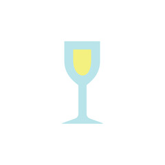 White wine glass colored icon. Simple colored element illustration. White wine glass concept symbol design from Bar set. Can be used for web and mobile