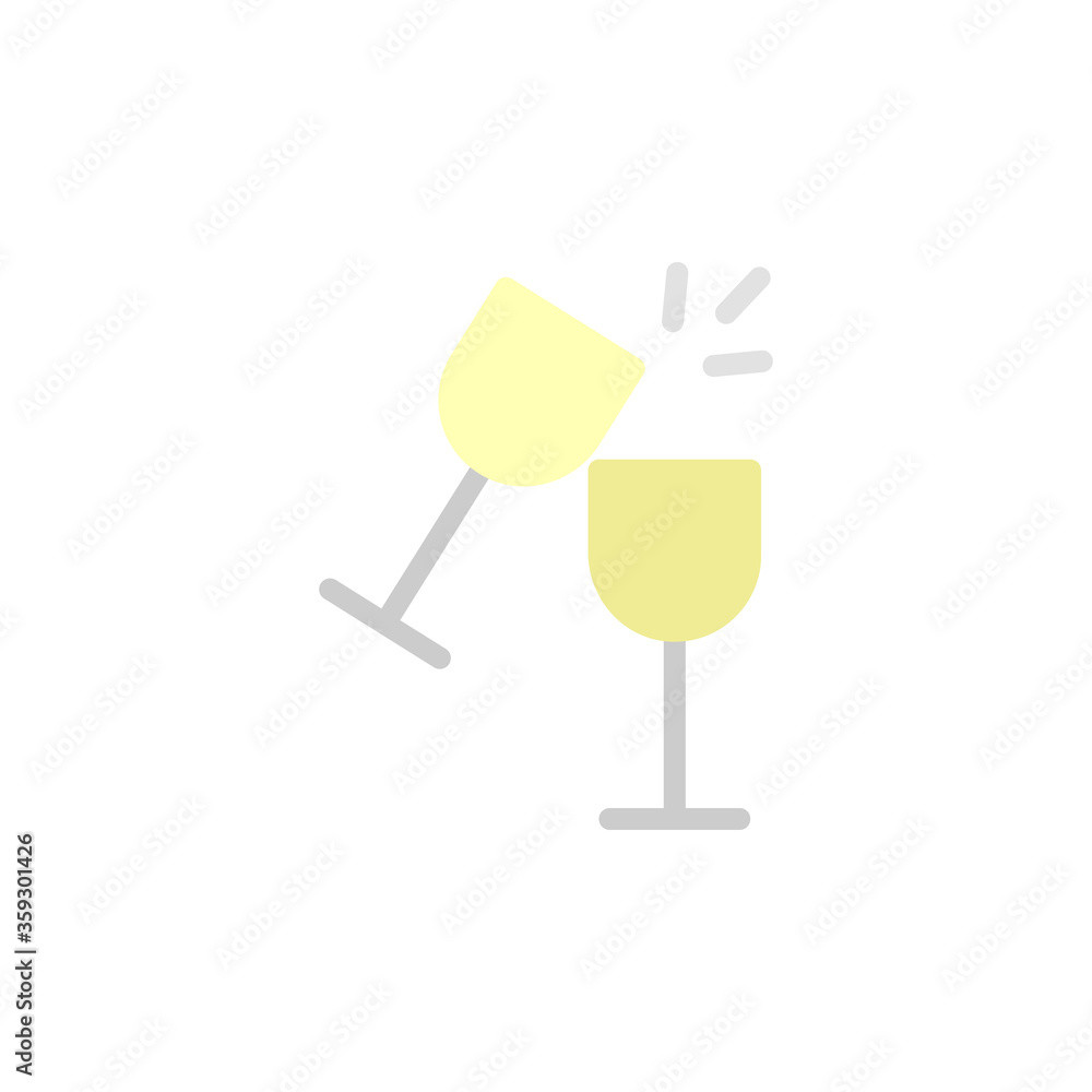 Poster goblet, cheers colored icon. simple colored element illustration. goblet, cheers concept symbol desi