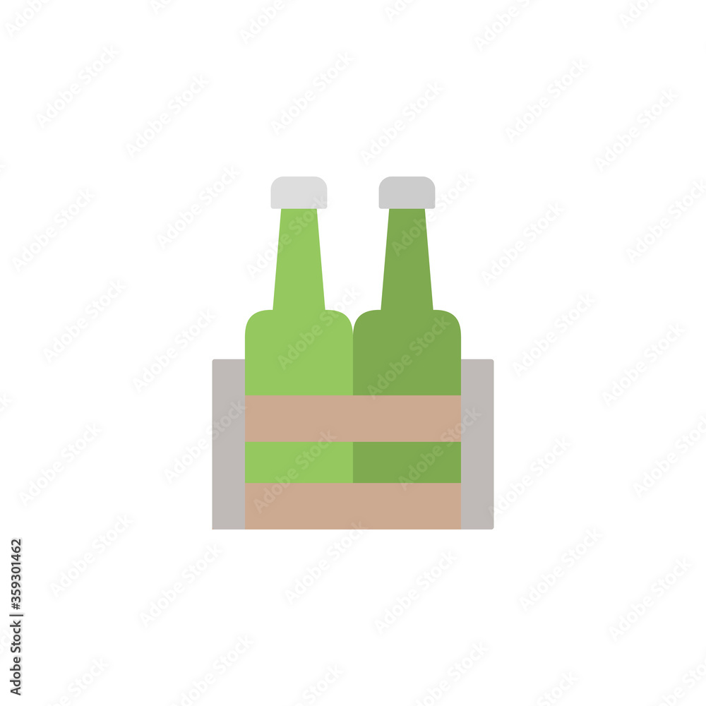 Poster beer. beer box colored icon. simple colored element illustration. beer. beer box concept symbol desi