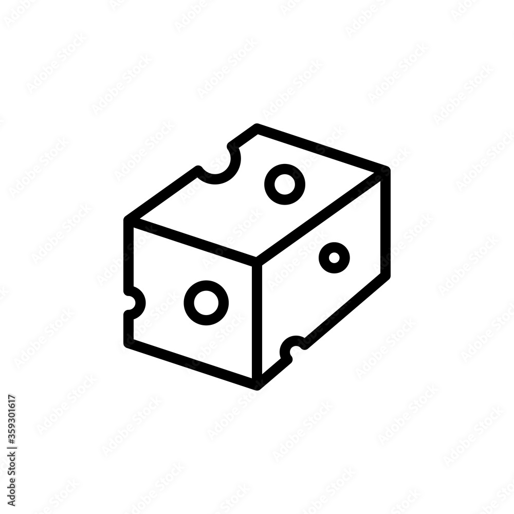 Poster cheese slice icon. simple line, outline vector elements of dairy product icons for ui and ux, websit