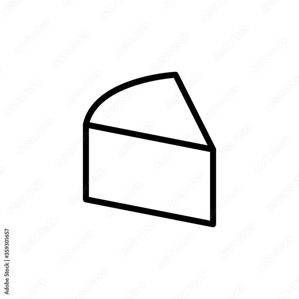 Poster cheese slice, mozzarella icon. simple line, outline vector elements of dairy product icons for ui an