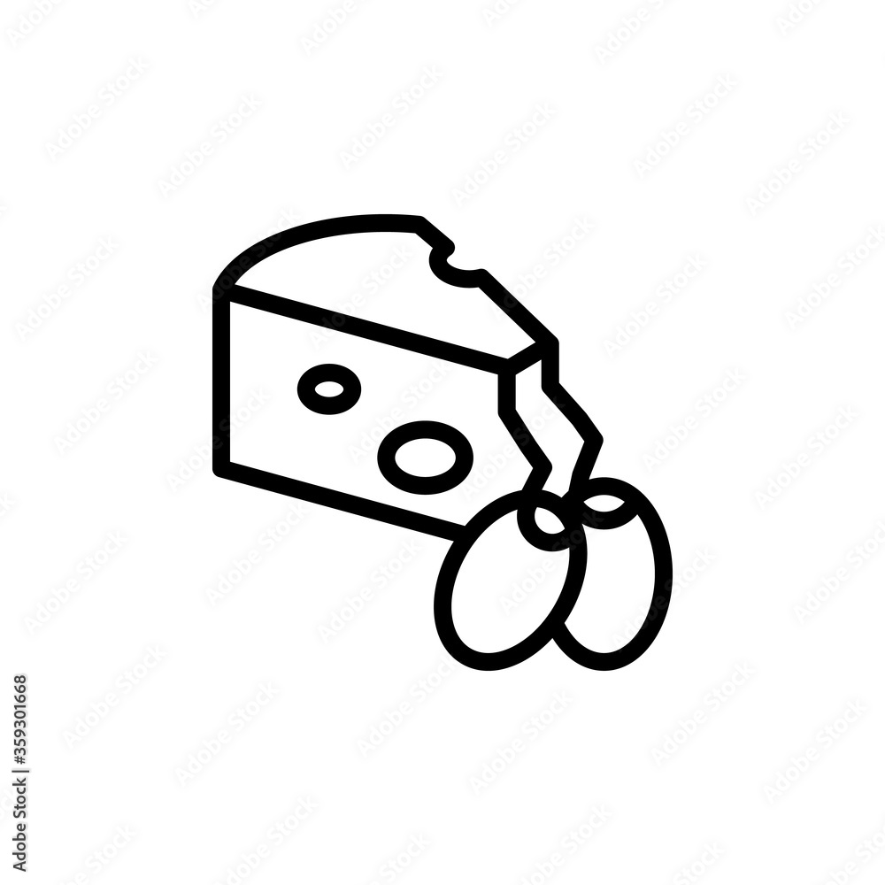 Poster cheese, grapes icon. simple line, outline vector elements of dairy product icons for ui and ux, webs