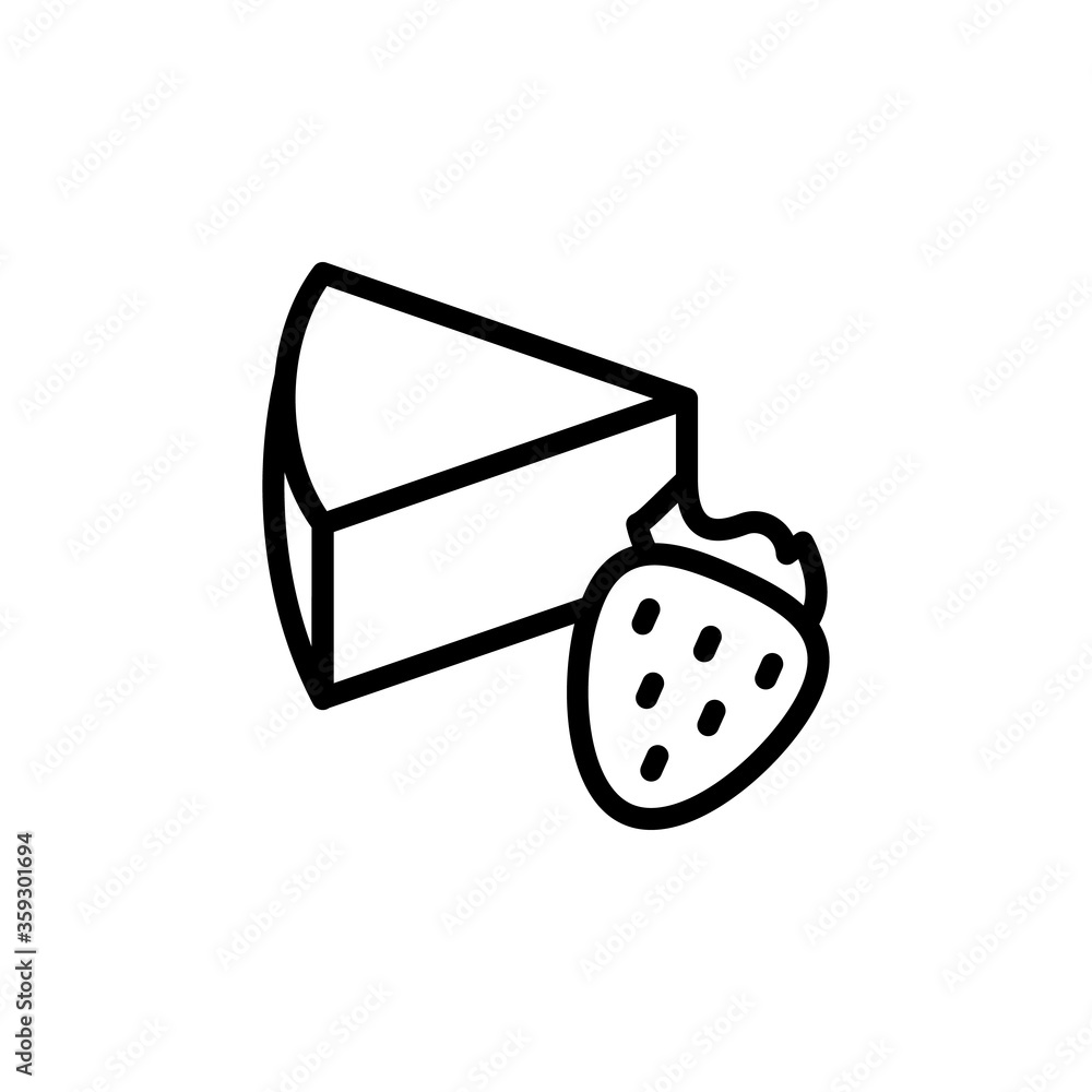 Poster cheese slice strawberry icon. simple line, outline vector elements of dairy product icons for ui and