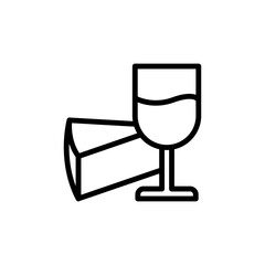 Cheese slice, goblet icon. Simple line, outline vector elements of dairy product icons for ui and ux, website or mobile application