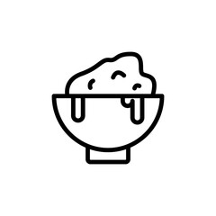 Fototapeta premium Bowl, cheese icon. Simple line, outline vector elements of dairy product icons for ui and ux, website or mobile application